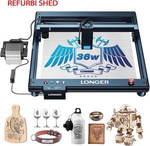 REFURBI Longer Laser B1, 36W Laser Engraver Machine with Air Assist, 180W DIY Precisely Laser CuttingMachine, High-Speed 36000mm/min, Precise Cutting of Wood and Metal, Acrylic, Stainless Steel