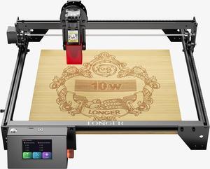 Longer Ray5 Engraver, Engraving Cutting Machine10W Output Power Engraving Cutting Machine, 32-bit Motherboard, Compressed Spot CNC, App Offline Control, Engraving Area 400x400mm