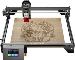LONGER RAY5 Laser Engraver,  5W Laser Engraving Cutting Machine for Metal and Wood, 3.5-inch Color Touch Screen, Offline Engraving/Cutting