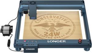 Longer Laser B1 Engraver, 120W DIY Precisely Laser Cutting Machine, 24W Laser Engraver Machine with Air Assist, Precise Cutting of Wood and Metal, Acrylic, Stainless Steel  High-Speed 36000mm/min