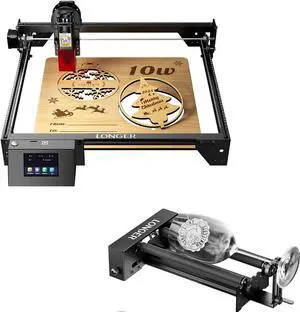 Longer RAY5 10W Laser Engraver & Rotary Roller&Bracket