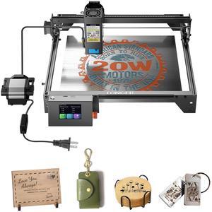 Longer RAY5 Upgraded 20W Laser Engraver Machine with Air Assist Kit, Exclusive 3.5" Touch Screen for DIY, Cutting Tool for Metal Coloring, Acrylic, Wood, Glass, Leather.