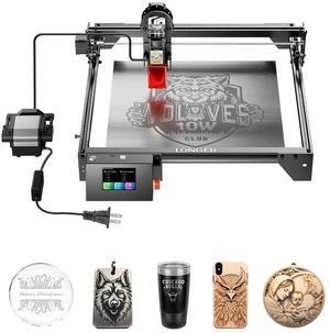 Longer RAY5 Laser Engraver with Air Assist Kit, 10W High-Precision Laser Engraver, Compressed Spot CNC, App Offline Control, DIY Engraving Tool for Metal/Glass/Wood, Engraving Area 15.7 "x15.7"