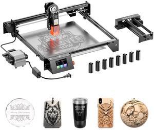 Longer RAY5 10W Laser Engraver with Air Assist Kit, Rotary Roller, and 8 Pcs Raiser, Compressed Spot CNC, App Offline Control, DIY Engraving Tool for Metal/Glass/Wood, Engraving Area 15.7 "x15.7"