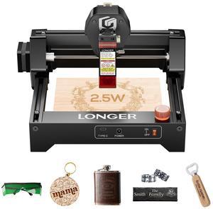 LONGER Laser Engraver  RAY5 MINI Portable Laser Engraving and Cutting Machine, 0.04mm Laser Spot, 12000mm/min, Ideal for DIY Projects on Wood, Metal, Acrylic, Leather, and More (3.5W)