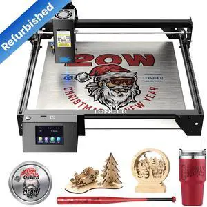 REFURBI Longer RAY5 Upgraded 20W Laser Engraver Machine, Exclusive 3.5" Touch Screen for DIY, Cutting Tool for Metal Coloring, Acrylic, Wood, Glass, Leather.