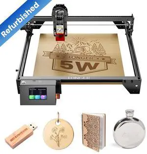 LONGER RAY5 5W Laser Engraver, Barely used,  99% condition--Accessories complete, 40W Laser Engraving Cutting Machine for Metal and Wood, 5w Output Power, 3.5-inch Color Touch Screen