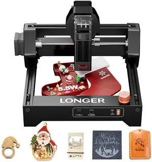 LONGER Ray5 mini 5.5W High-Speed Desktop Laser Engraver, Laser Cutter up to 12000mm/min, CNC DIY Machine for Wood, Metal, Acrylic, Leather, 130×130mm Work Area LONGER Ray5 mini 5.5W High-Speed Desktop Laser Engraver, Laser Cutter up to 12000mm/min, CNC DIY Machine for Wood, Metal, Acrylic, Leather, 130×130mm Work Area