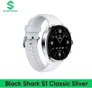 Black Shark S1 Classic Smartwatch 1.43 AMOLED 12 Days Battery Life Game Health Monitoring NFC Magnetic Charging Fully Washable Black Silver