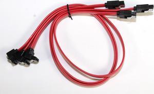 DupliM Inc 18" SATA III Cable Straight to Right Angle with Clips 3-Pk for SSD HDD