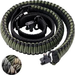CVLIFE Rifle Sling 550 Paracord Sling 2 Point Sling with Tri-Lock Swivel Rifle Paracord Strap for Hunting and Outdoor Army Green
