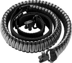 CVLIFE Rifle Sling 550 Paracord Sling 2 Point Sling with Tri-Lock Swivel Rifle Paracord Strap for Hunting and Outdoor Grey
