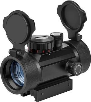 Red Green Dot Sight Tactical Scope Reflex Sight with Lens Cap 20mm/11mm Weaver Picatinny Rail Mount
