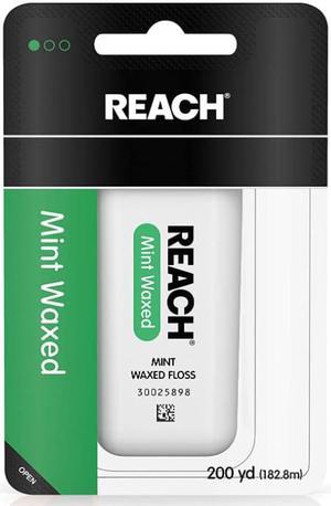 Reach Dentotape Waxed Dental Floss | Effective Plaque Removal, Extra Wide Cleaning Surface | Shred Resistance & Tension, Slides Smoothly & Easily | Mint Flavored, 200 Yards