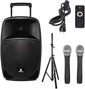  PRORECK Club 3000 12-Inch 4000w DJ Powered PA Speaker System  Combo Set with Bluetooth USB Drive Read Function SD Card Remote Control,Two  subwoofers and 8 line Array Speakers Set for Church