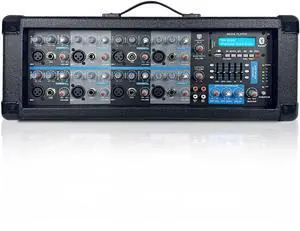 Proreck MX18 8-Channel 2400w Professional Audio Mixer with USB Interface, Bluetooth, Effect Controller, and 15V Phantom Power.Ideal for Studio Recording, Live Performances, DJs, Bands, Party, Wedding