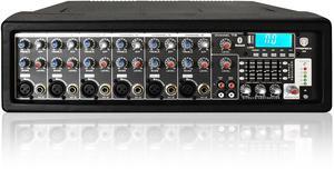 PRORECK MX8 2500 P.M.P.O 8 Channel Compact Studio Powered Mixer with Built In Effects & USB Audio Interface for Party/Meeting/Wedding +48V Phantom Button