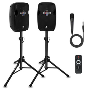 PRORECK Club 2000 1000W Powered PA Speaker System – 10-inch Line Array With Bluetooth
