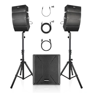 PRORECK Stage 15 4000W Powered DJ PA System, 15'' Subwoofer, 8 Line Array PRORECK Stage 15 4000W Powered DJ PA System, 15'' Subwoofer, 8 Line Array