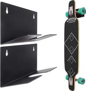 MIUONO 2 Pack Skateboard Wall Mount, Skateboard Rack Wall Hanger for Storage Display, Heavy Duty Design