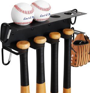 MIUONO Baseball Bat Holder, Wall Mount Baseball Bat Rack for Wall Fence Dugout Organizer