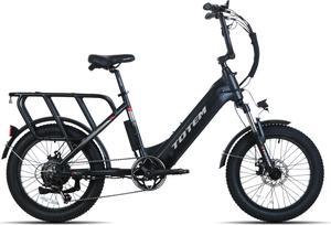 Ltmate Hauler Electric Bike for Adults, 20"*3.0 Fat Tire Ebike 48V 15Ah Removable Integrated Lithium Battery, 750W Powerful Motor, E-Bike with 7 Speed Gears, Mechanical Locking Suspension Fork, Black