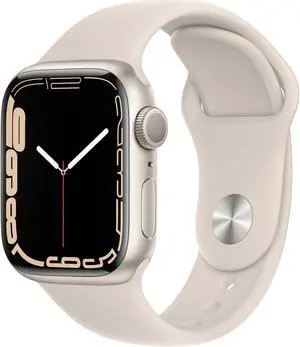 Apple iWatch Series 7 41MM Starlight Aluminum Case with White Sport Band (GPS Only) - Grade A