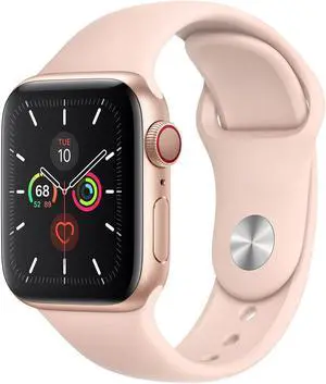 Apple iWatch Series 5 44MM Gold Aluminum Case with Pink Sport Band (GPS + Cellular) - Refurbished Very Good