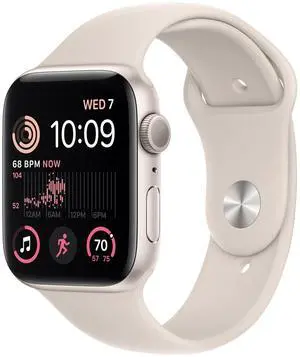 Apple Watch Series SE 2nd Gen 44MM Starlight Aluminum Case with Starlight Sport Band (GPS + Cellular) - Refurbished Very Good