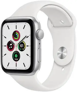 Apple Watch Series SE 40MM Silver Aluminum Case with White Sport Band (GPS + Cellular) - Grade A