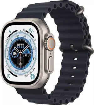 Apple Watch Ultra G2 [GPS + Cellular 49mm] Smart Watch w/Rugged Titanium Case & Midnight Ocean Band-Refurbished Very Good