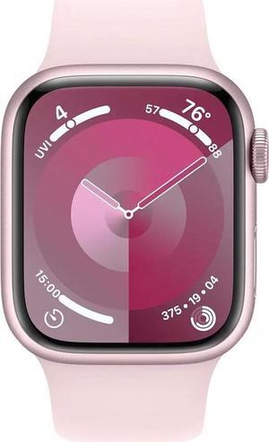 Apple Watch Series 9 [GPS + Cellular 41mm] Pink Aluminum Case with Pink Sport Band-Grade A
