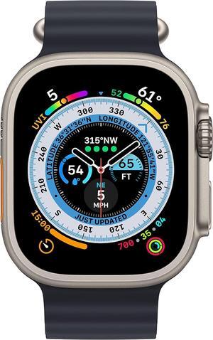 Apple Watch Ultra [GPS + Cellular 49mm] Smart Watch w/Rugged Titanium Case & Midnight Ocean Band-Grade A