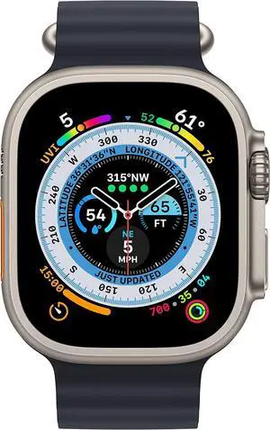 Apple Watch Ultra [GPS + Cellular 49mm] Smart Watch w/Rugged Titanium Case & Midnight Ocean Band-Refurbished  Good