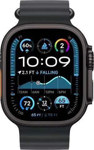 Apple Watch Ultra G2 [GPS + Cellular 49mm] Smart Watch Black Titanium Case & Black Ocean Band-Grade A