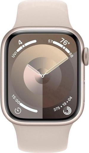 Apple Watch Series 9 [GPS 41mm] Starlight Aluminum Case with Starlight Sport Band-Refurbished Very Good