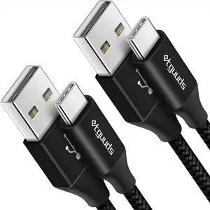 [4ft 2-Pack] USB C Cable 3A Fast Charging USB A to Type C Charger Cable Braided for  Galaxy S22 S21 S20 S10 S9 S10E A10e A11 A13 A03s A32 A50 A51 A52 A53 A71 Note 20 10 9 Moto G G9
