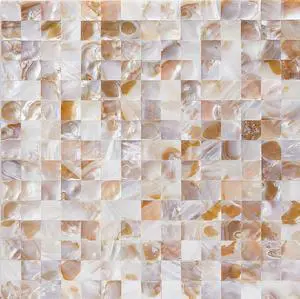 12" X 12" Peel and Stick Natural Mother of Pearl Shell Backsplash Mosaic Tile Natural Brown 6 Pack
