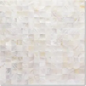 Peel and Stick Natural Mother of Pearl Shell Backsplash Mosaic Tile Natural White 12" x 12" 6 Tiles