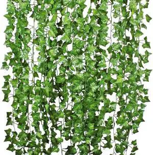 12 Pack 98 Feet Fake Ivy Leaves Artificial Ivy Garland Greenery Garlands Hanging Plant Vine for Wedding Wall Party Room Astethic Stuff Decor
