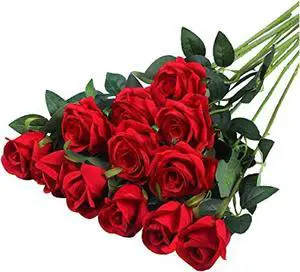 Sinsoledad 6 Pcs Artificial Rose Bouquet - Perfect For DIY Wedding, Bridal Party, Home & Office Decor | Ideal For Mother's Day, Valentine's, Christmas & More