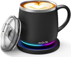 min Ya Temperature Control Smart Mug, 13.5 OZ, 3 Mode RGB LED Display, Self Heating Coffee Mug,Office/Home for Desk, Black