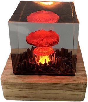 Handmade Original Atomic Bomb Resin Lava Lamp USB Night Light Halloween Christmas Gifts Creative Crafts Home Bedroom Table Lamp