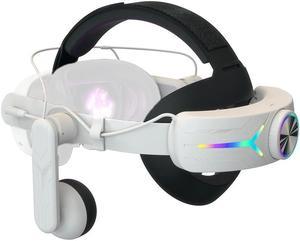 For Meta Oculus Quest 3 VR Headset LED RGB Elite Head Strap w/8000mAh  Battery
