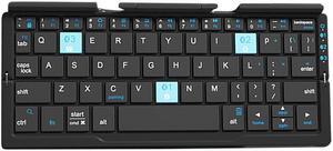 Mini Folding Keyboard Wireless Bluetooth Keypad Supported 3 Devices With Stand Rechargeable Keyboard For Phone Tablet Keypad with Adjustable Viewing Angles