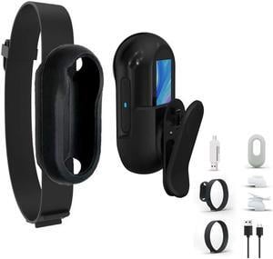 Pet Collar Camera HD 1080p Mini Sports Camera With Screen Video Recording Outdoor Wireless Camera Collar Pet Cat Safety Supplies Black