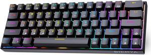 60% Wireless Mechanical Gaming Keyboard, RGB Backlit with Arrow Keys Wired Bluetooth Keyboard, 63 Keys Compact Mini Keyboard Full Key Programmable, Easy to Carry on Trip -Red Switch