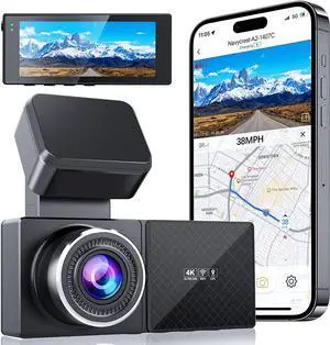 4K Dash Cam Built in WiFi GPS, Car Camera Dash Cam Front, Dash Camera for Cars, UHD 2160P Dashcam with Supercapacitor, 24H Parking Monitor, G-Sensor, Loop Recording, Night Vision