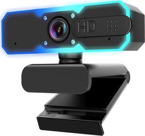 1080P 60FPS Streaming Webcam, Streaming Camera with Microphone and Fill Light,Autofocus,Work with Zoom/YouTube/Winsdows/Mac OS/Laptop/MacBook/PC