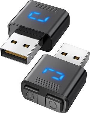 Meatanty USB Mouse Jiggler Tiny Undetectable Mouse Mover with Separate Mode and ON/OFF Buttons,Digital Display and Protective Cover,Supports Multi-Track,Driver-Free,Plug-and-Play Keeps PC Awake(2 Pcs)